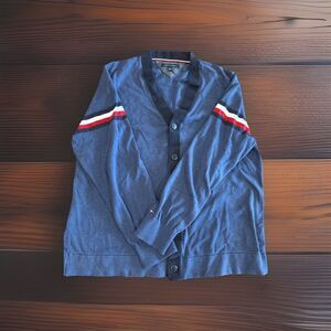 Tommy Hilfiger Cotton Cardigan XXL Blue Stripes Sleeves Good Used Condition